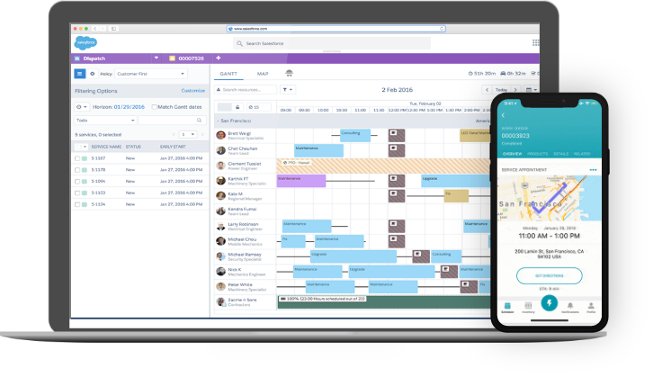 Real-time technician tracking with Salesforce Field Service 