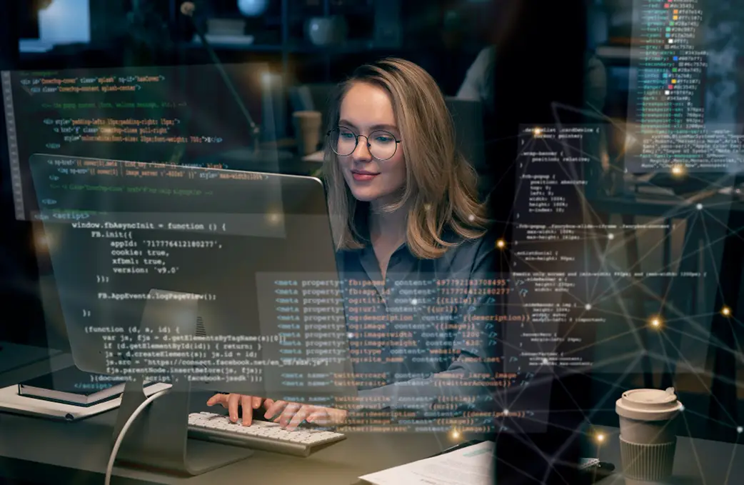 Winfomi experienced web app developer coding a project